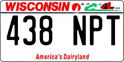WI license plate 438NPT