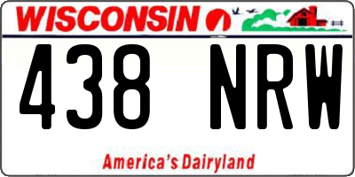WI license plate 438NRW