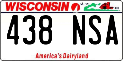 WI license plate 438NSA