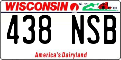 WI license plate 438NSB