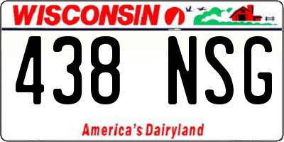 WI license plate 438NSG