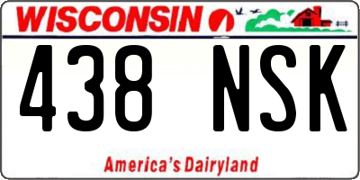 WI license plate 438NSK