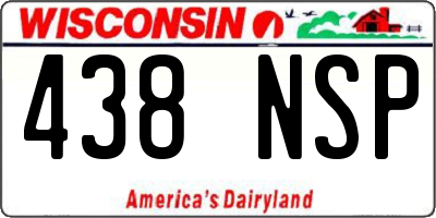 WI license plate 438NSP