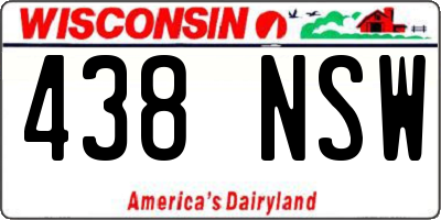 WI license plate 438NSW