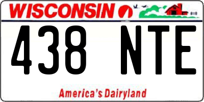 WI license plate 438NTE