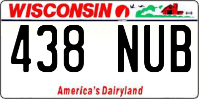 WI license plate 438NUB