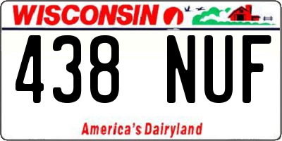 WI license plate 438NUF