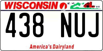 WI license plate 438NUJ