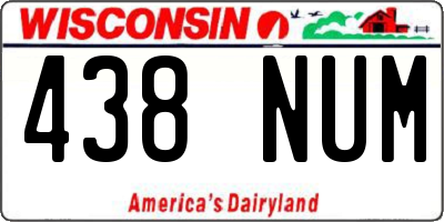 WI license plate 438NUM