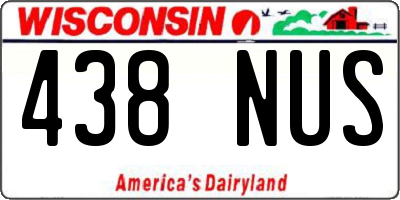 WI license plate 438NUS
