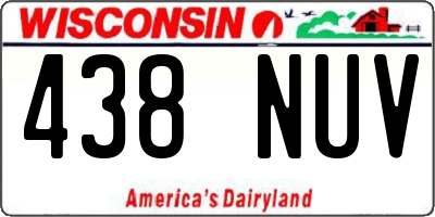 WI license plate 438NUV