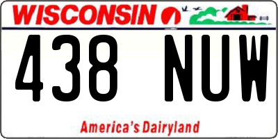 WI license plate 438NUW