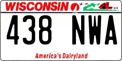 WI license plate 438NWA