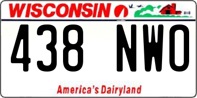 WI license plate 438NWO