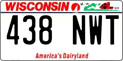 WI license plate 438NWT
