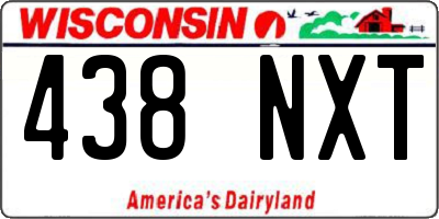 WI license plate 438NXT