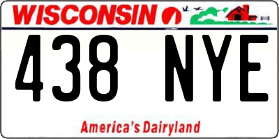 WI license plate 438NYE