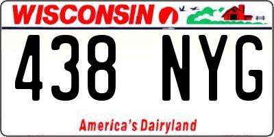 WI license plate 438NYG