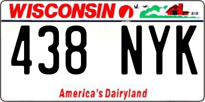 WI license plate 438NYK