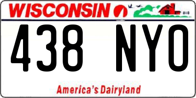 WI license plate 438NYO