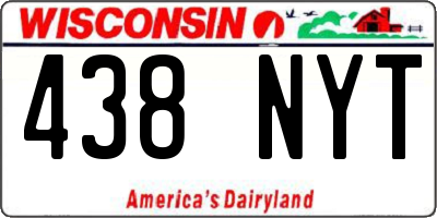 WI license plate 438NYT