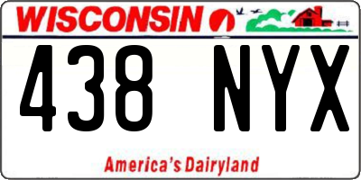 WI license plate 438NYX