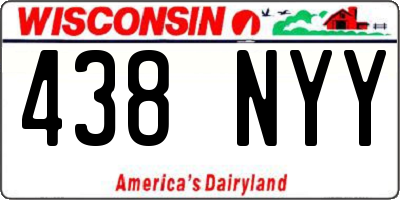 WI license plate 438NYY