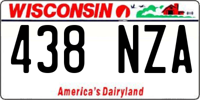 WI license plate 438NZA