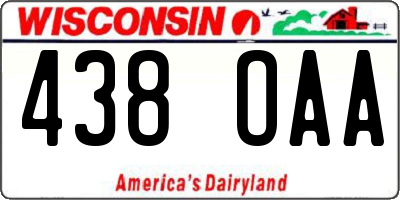 WI license plate 438OAA
