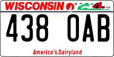 WI license plate 438OAB