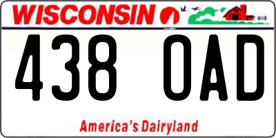 WI license plate 438OAD