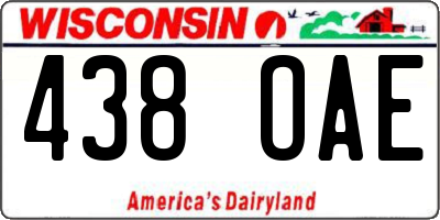 WI license plate 438OAE