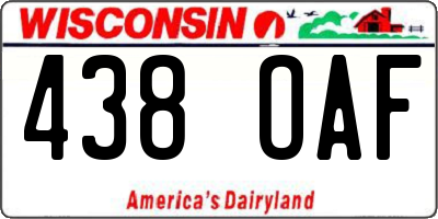 WI license plate 438OAF