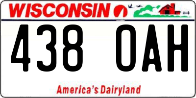 WI license plate 438OAH