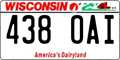 WI license plate 438OAI