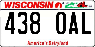 WI license plate 438OAL