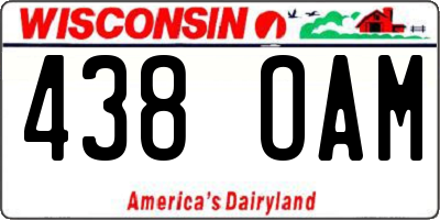 WI license plate 438OAM