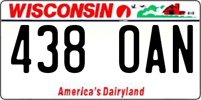 WI license plate 438OAN
