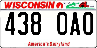 WI license plate 438OAO