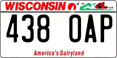 WI license plate 438OAP