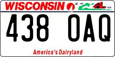 WI license plate 438OAQ