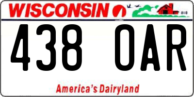WI license plate 438OAR