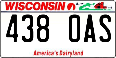 WI license plate 438OAS