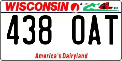 WI license plate 438OAT