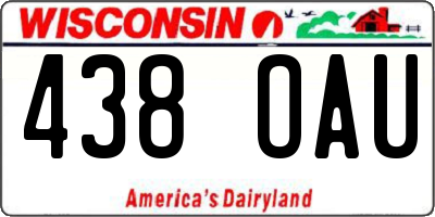 WI license plate 438OAU