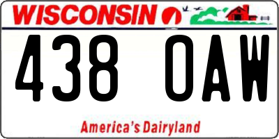 WI license plate 438OAW