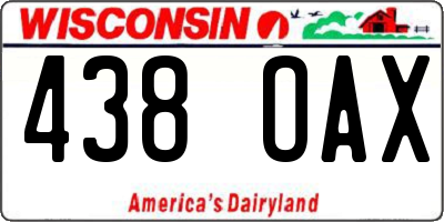 WI license plate 438OAX