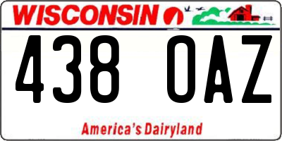 WI license plate 438OAZ