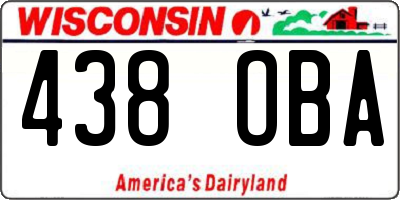 WI license plate 438OBA