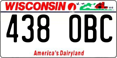 WI license plate 438OBC